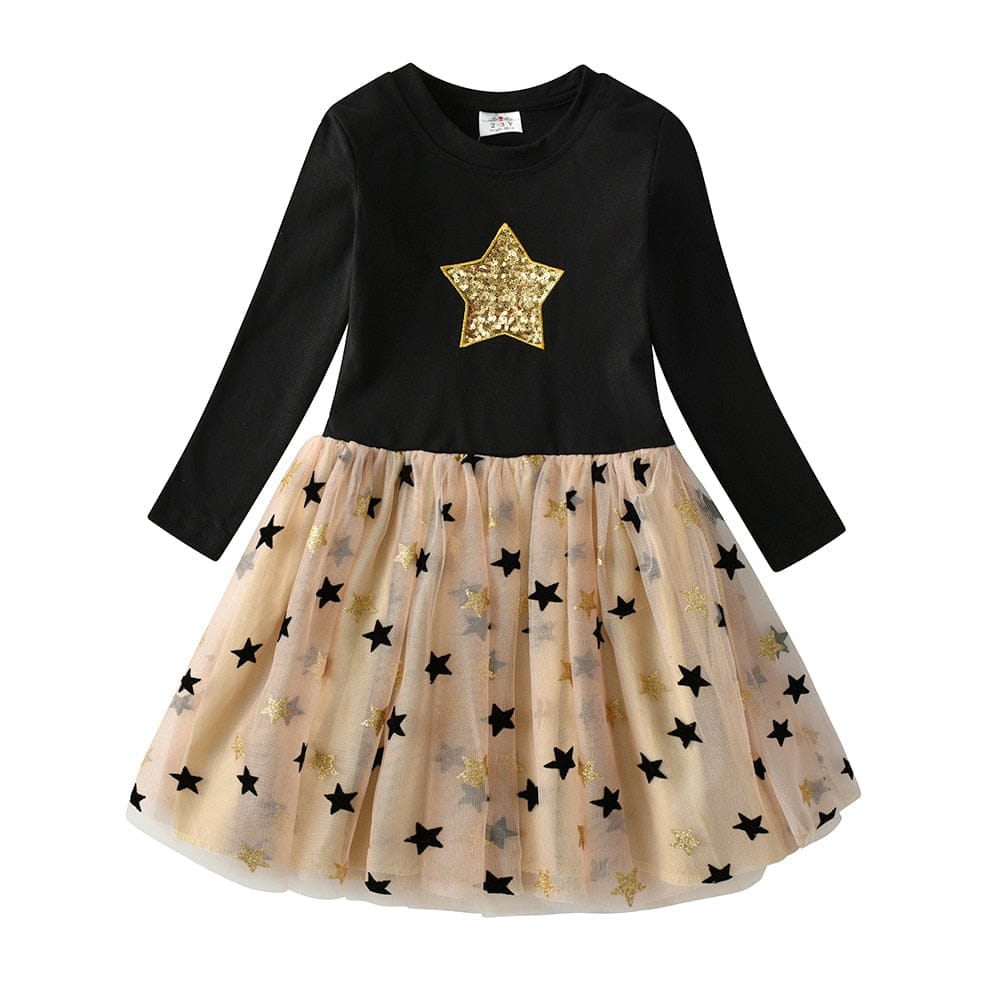 Dresses for Girls Star Sequins Princess Dress Bennys Beauty World