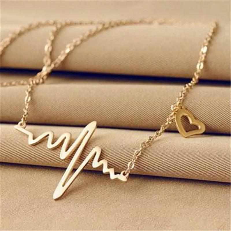 ECG Pulse Wave Charming Necklace For Women Bennys Beauty World