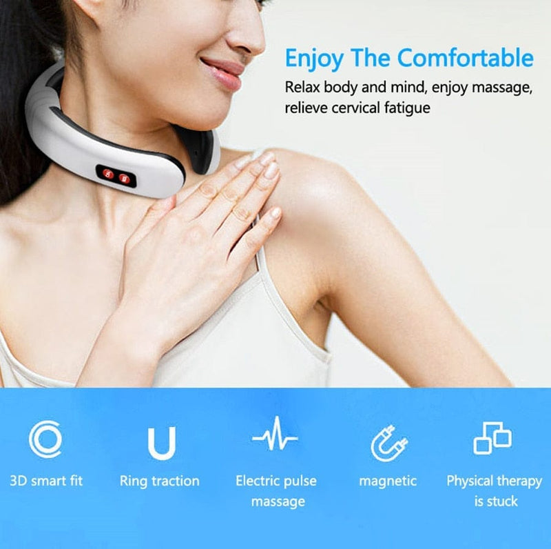 Electric Neck Massager & Pulse Back 6 Modes Power Control Far Infrared Heating Pain Relief Tool Health Care Relaxation Machine Bennys Beauty World