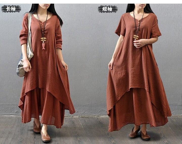 Elegant Cotton Linen Dresses for Women's  Casual Dress Plus Size Outfits BENNYS 