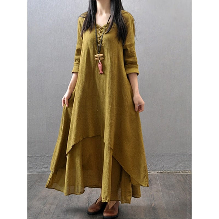 Elegant Cotton Linen Dresses for Women's  Casual Dress Plus Size Outfits Bennys Beauty World