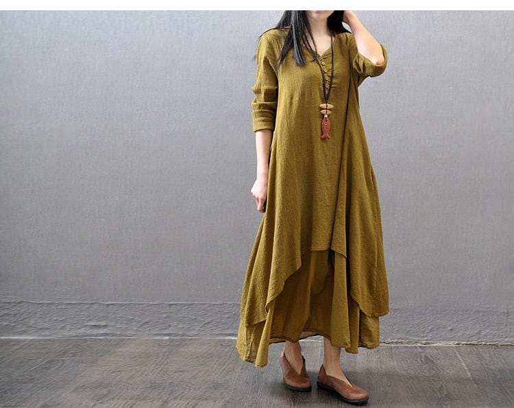 Elegant Cotton Linen Dresses for Women's  Casual Dress Plus Size Outfits Bennys Beauty World