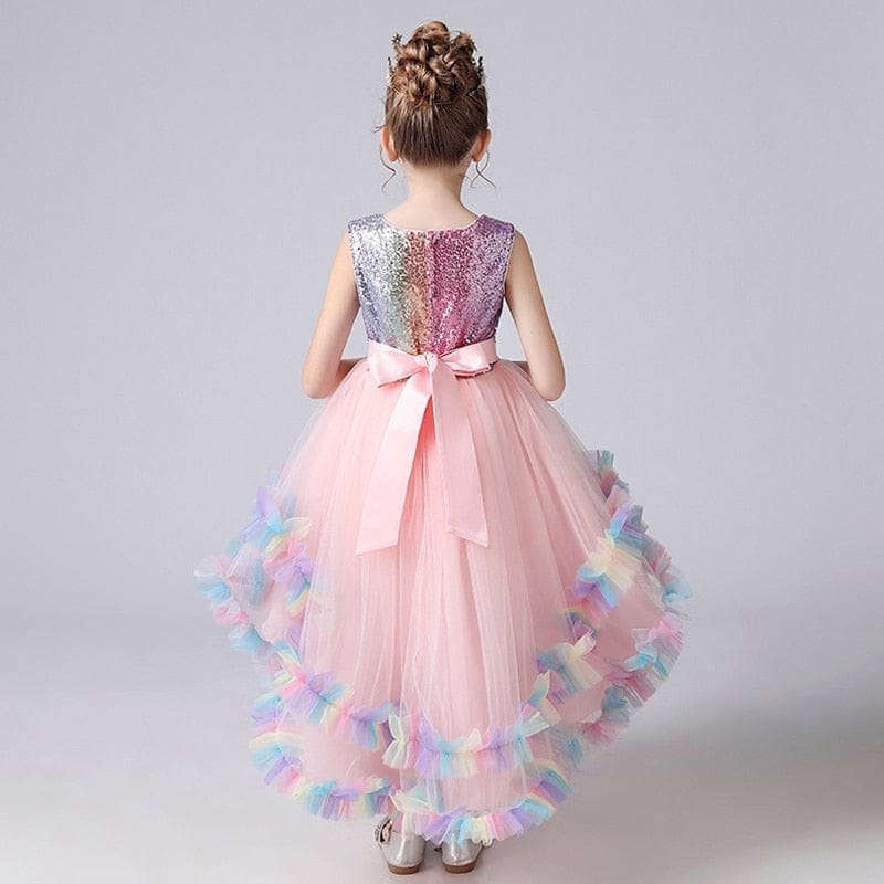 Elegant Girls Tailing Party Evening Dress Sequins Flower Girl Dress Bennys Beauty World