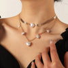 Elegant Metal Torques Simulated Pearl Choker Necklace For Women Bennys Beauty World