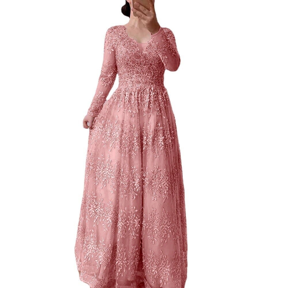 Elegant Pink Lace Mother of The Bride Dresses Bennys Beauty World