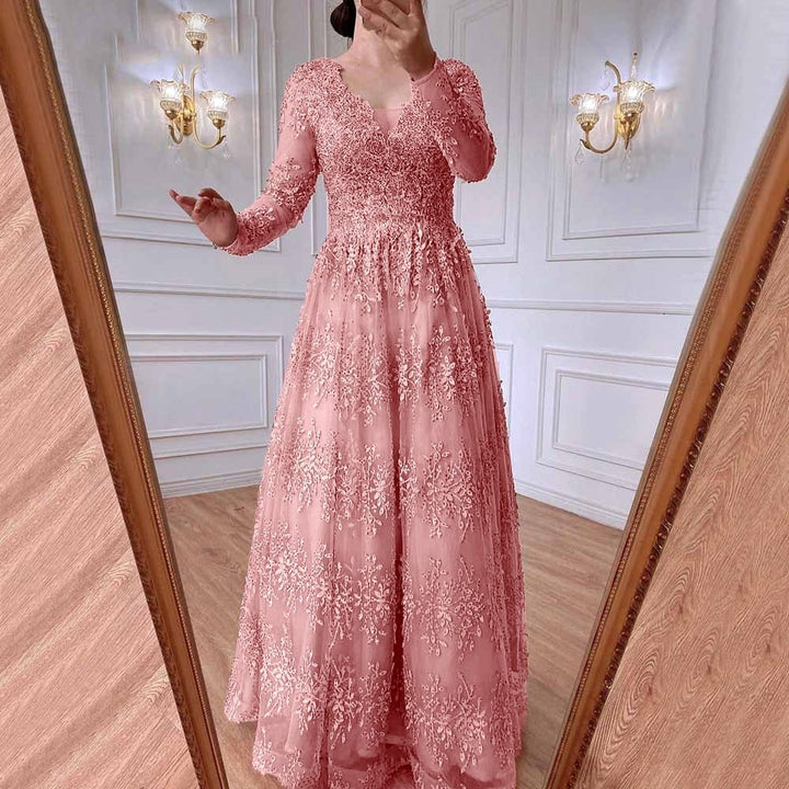 Elegant Pink Lace Mother of The Bride Dresses Bennys Beauty World