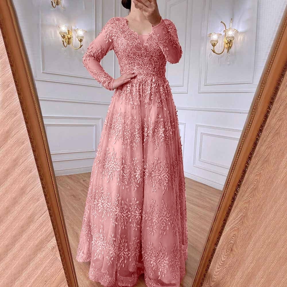 Elegant Pink Lace Mother of The Bride Dresses Bennys Beauty World