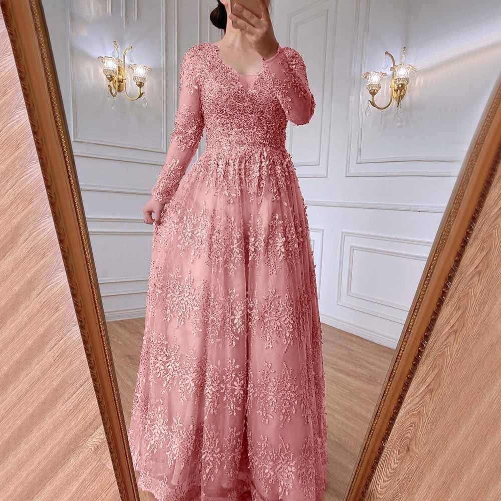 Elegant Pink Lace Mother of The Bride Dresses Bennys Beauty World