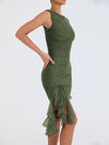 Elegant Ruffle Ruched Midi Dress For Women Bennys Beauty World