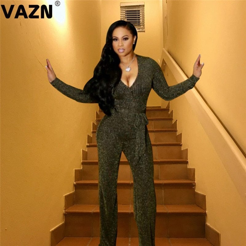 Elegant Sexy Office Style Full Sleeve  Jumpsuits Bennys Beauty World