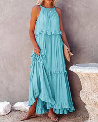 Elegant Solid Color Splicing Cake Dress Women's Summer Dresses BENNYS 