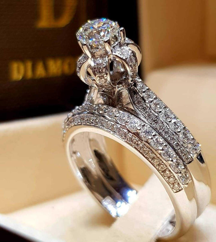 Elegant Wedding Ring Set For Woman Cubic Zirconia vintage Bridal Engagement Ring Bennys Beauty World