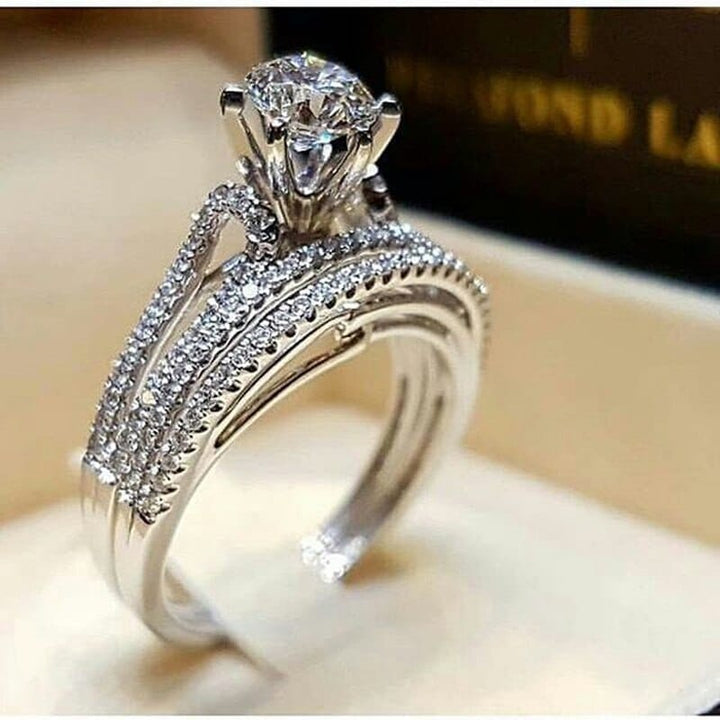 Elegant Wedding Ring Set For Woman Cubic Zirconia vintage Bridal Engagement Ring Bennys Beauty World