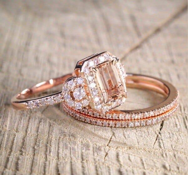 Elegant Wedding Ring Set For Woman Cubic Zirconia vintage Bridal Engagement  Ring