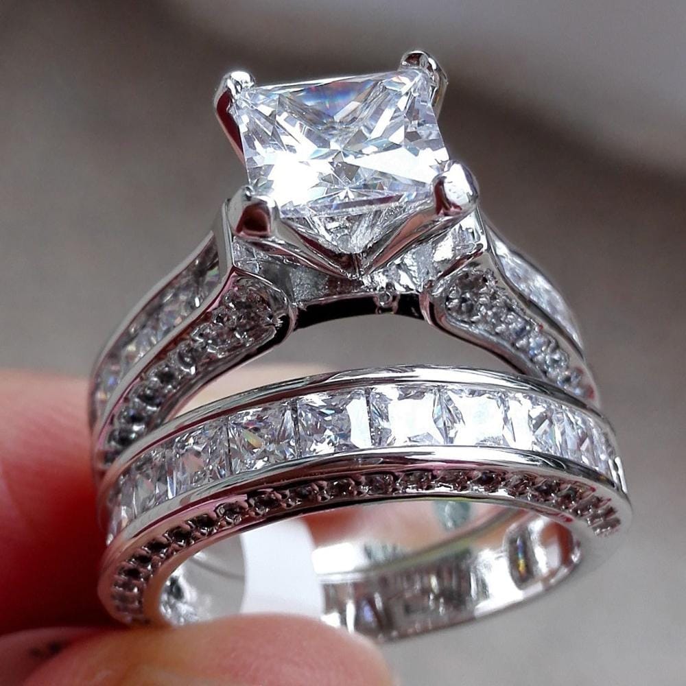 Low cost wedding hot sale ring sets