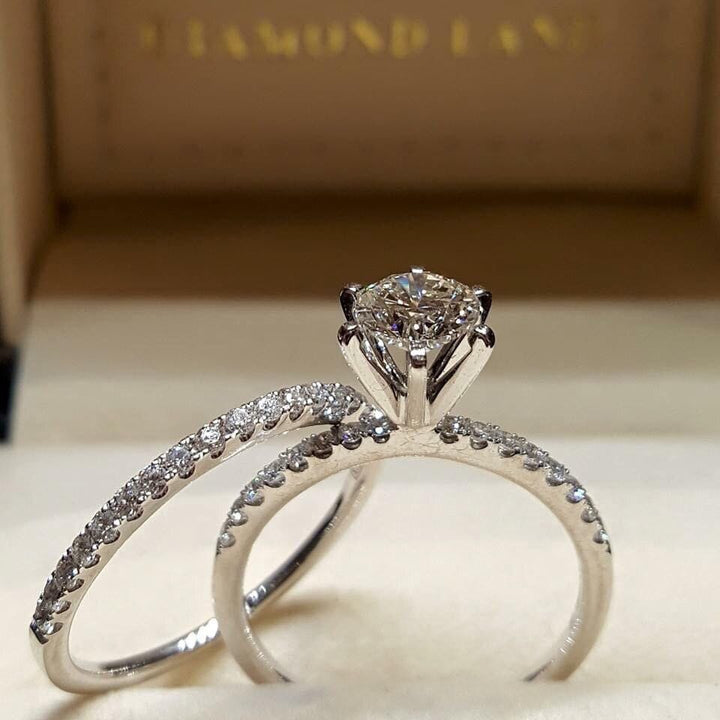 Elegant Wedding Ring Set For Woman Cubic Zirconia vintage Bridal Engagement Ring Bennys Beauty World