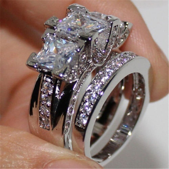 Elegant Wedding Ring Set For Woman Cubic Zirconia vintage Bridal Engagement Ring Bennys Beauty World