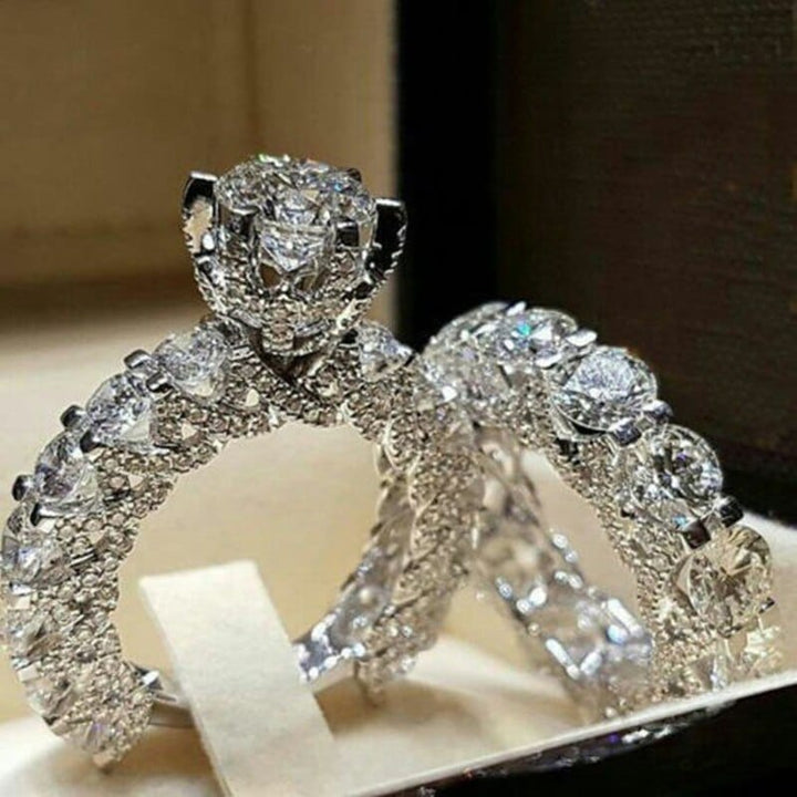 Elegant Wedding Ring Set For Woman Cubic Zirconia vintage Bridal Engagement Ring Bennys Beauty World
