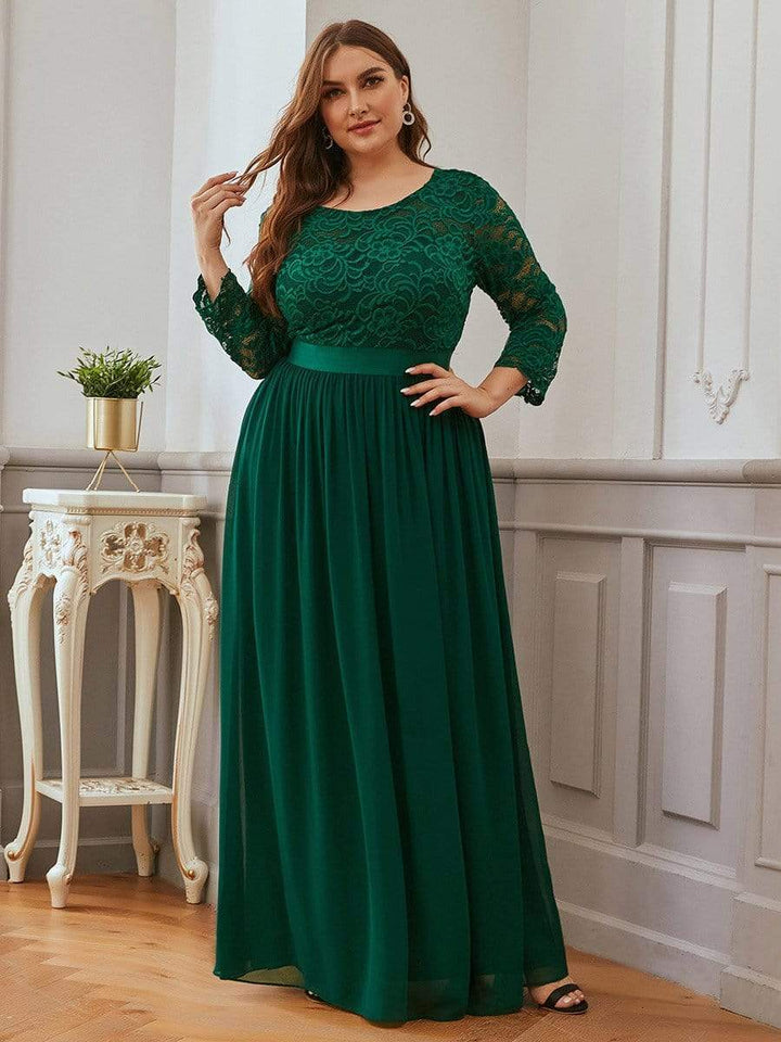 Elegant Women's Dresses Long O-Neck Long Sleeves A-LINE Dress Bennys Beauty World