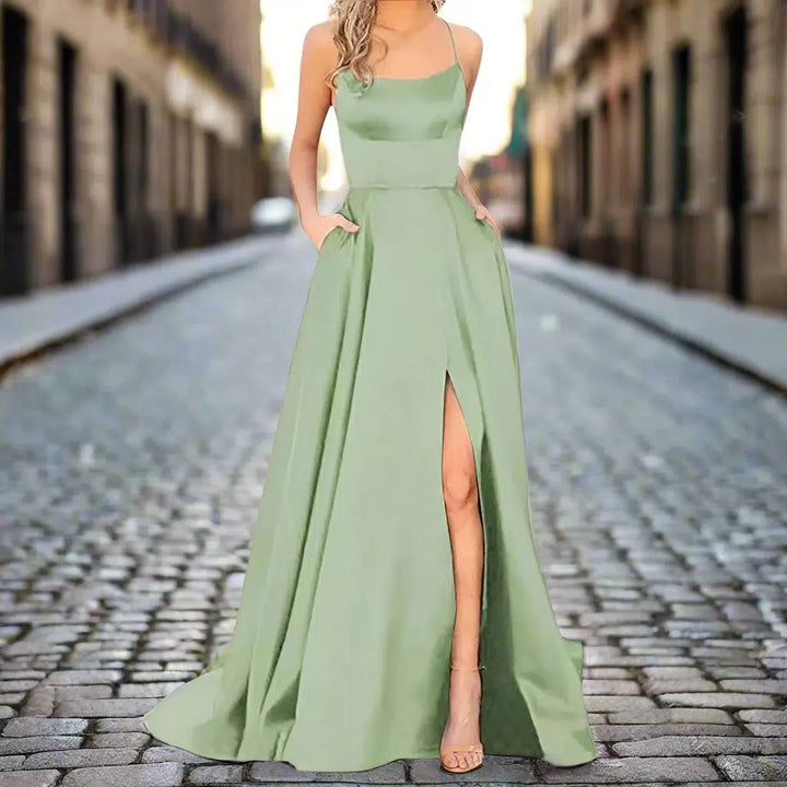 Elegant Gentle Mint Green Purple Bridesmaid Dress-Dresses-Bennys Beauty World