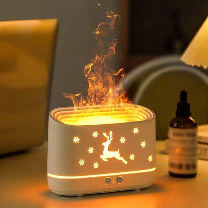 Elk Flame Humidifier Diffuser Mute Household Atmosphere Lamp Christmas Home Decorations Bennys Beauty World