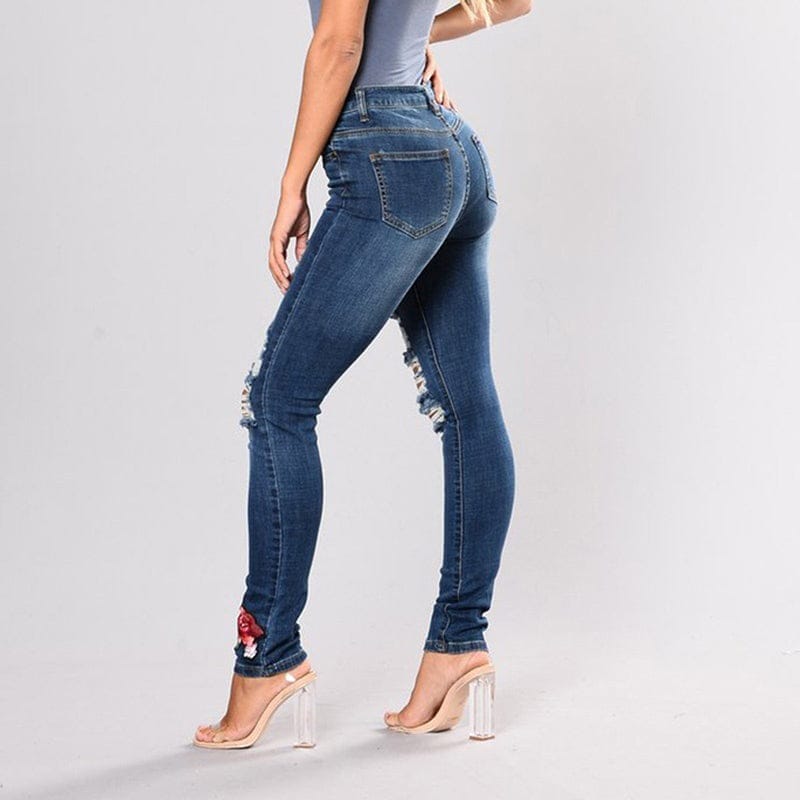 Embroidery jeans stretch jeans pants Bennys Beauty World