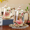 Enamel Coffee Cup Mug Flower Tea Glass Cups for Hot and Cold Drinks BENNYS 