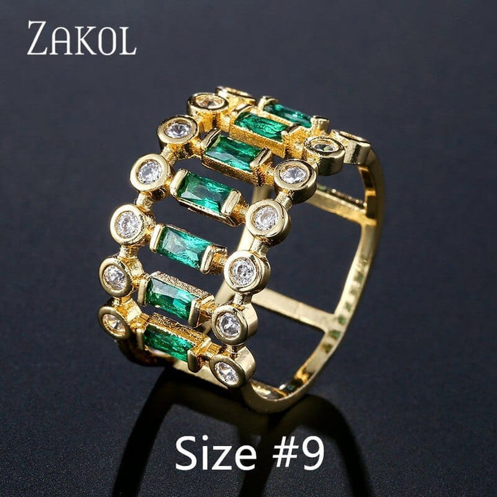 Eternity Luxury Green Stackable Chic Rings for Women Statement Finger Ring Bennys Beauty World