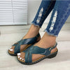 Ethnic Style Flower Frint Sandals Women Low Heel Velcro Beach Shoes Summer Bennys Beauty World