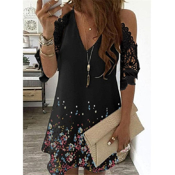 European and American Temperament Women's Suspender Type Sleeveless V-neck A-line Skirt Bennys Beauty World