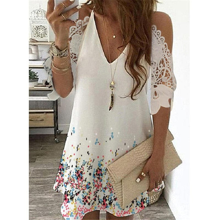 European and American Temperament Women's Suspender Type Sleeveless V-neck A-line Skirt Bennys Beauty World