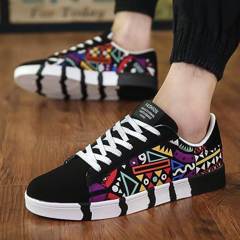 European fashion printed canvas shoes for men Bennys Beauty World