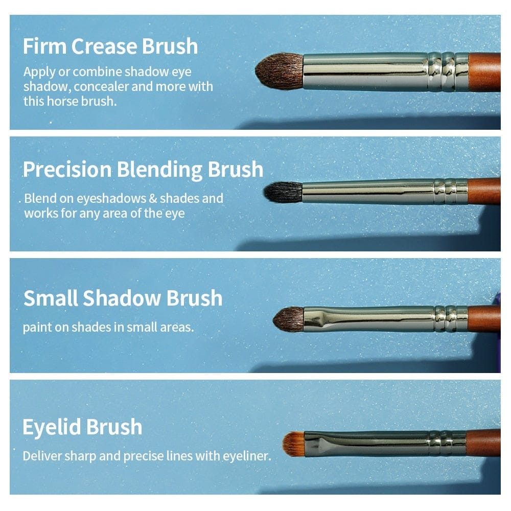 Eye Brush Set Hair Tapered Smudge Crease Blending Eyeshadow Brushes Bennys Beauty World