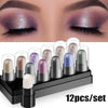 Eyeshadow Pencil Set 12 Colors Waterproof Long Lasting Glitter Eye Shadow Bennys Beauty World