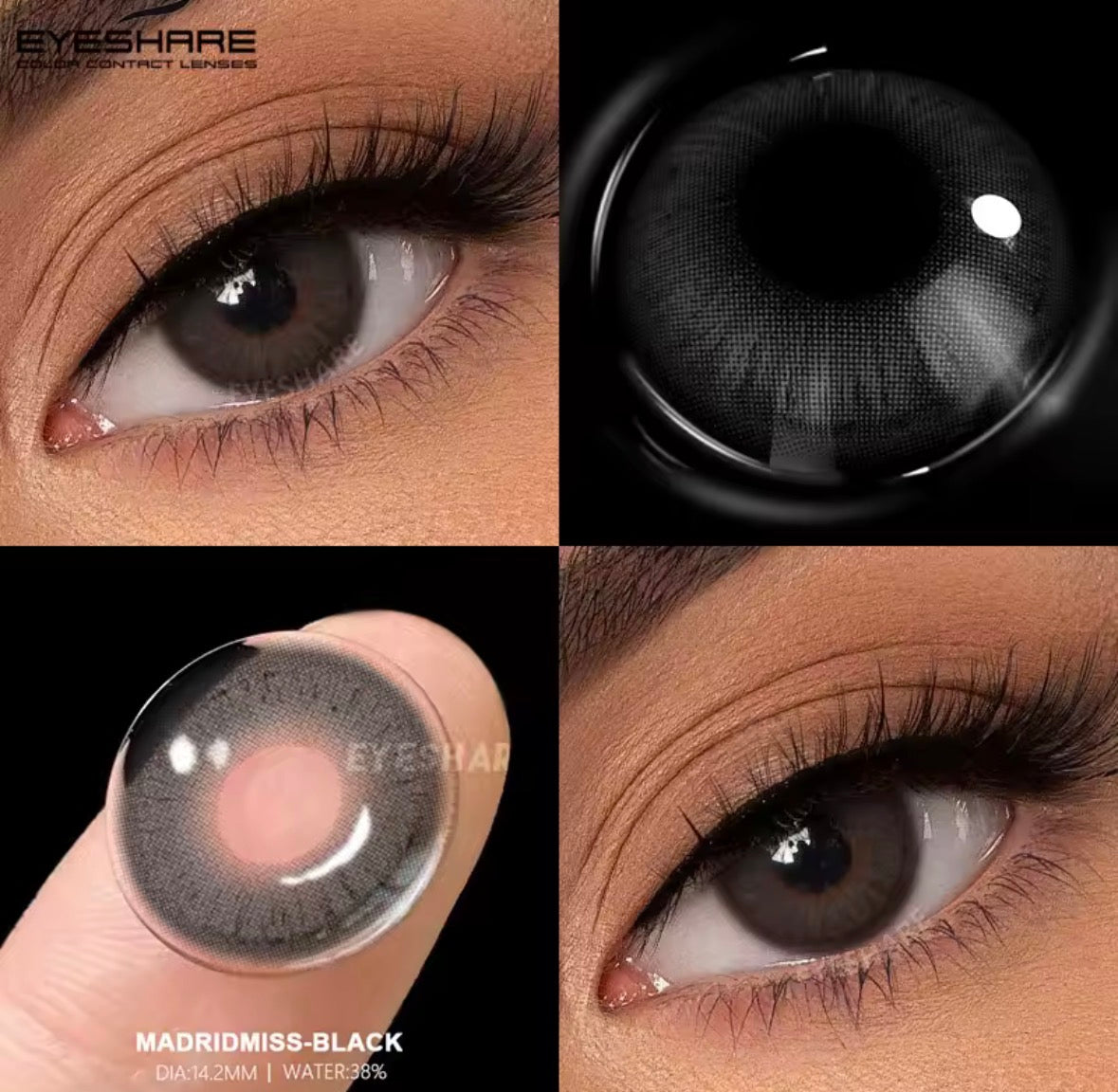 1 Pair Yearly Beauty Contact Lenses Black, Brown Coffee-Contact Lens-Bennys Beauty World