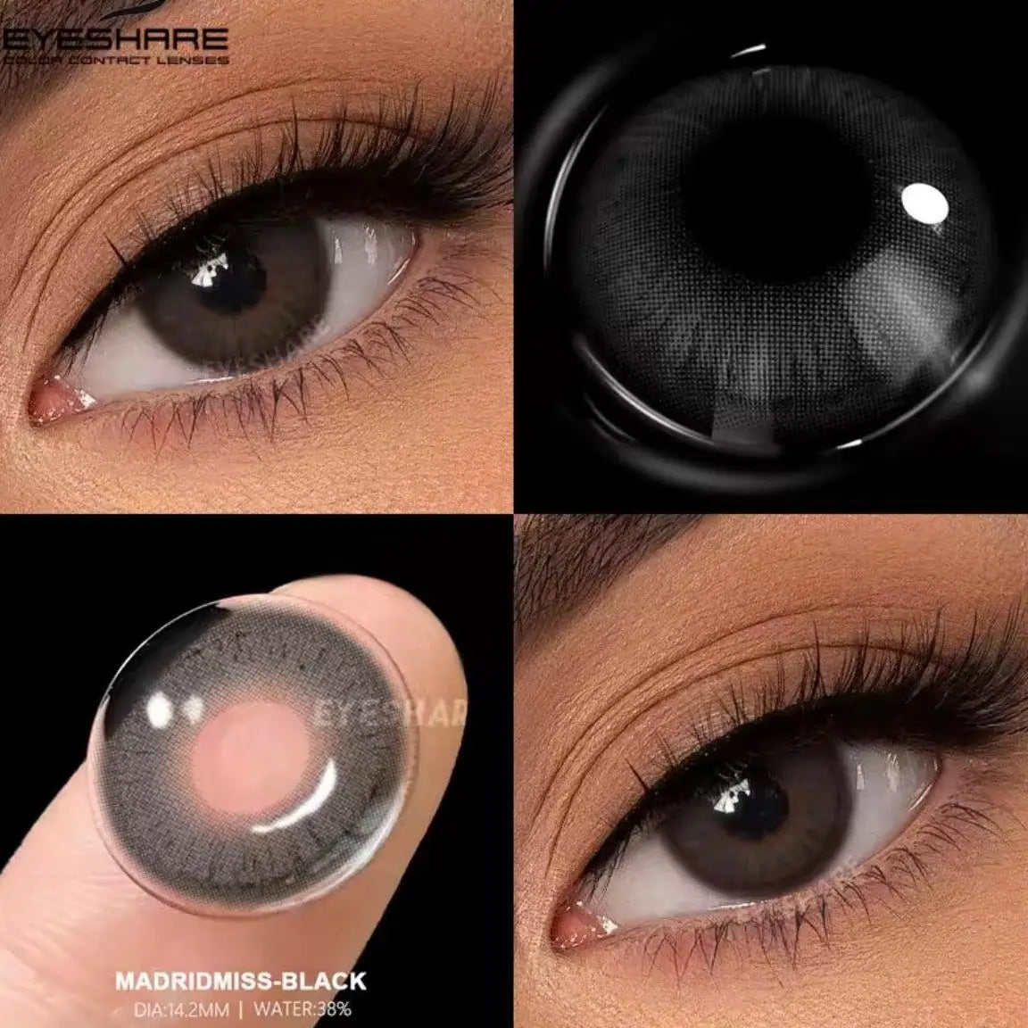 1 Pair Yearly Beauty Contact Lenses Black, Brown Coffee-Contact Lens-Bennys Beauty World