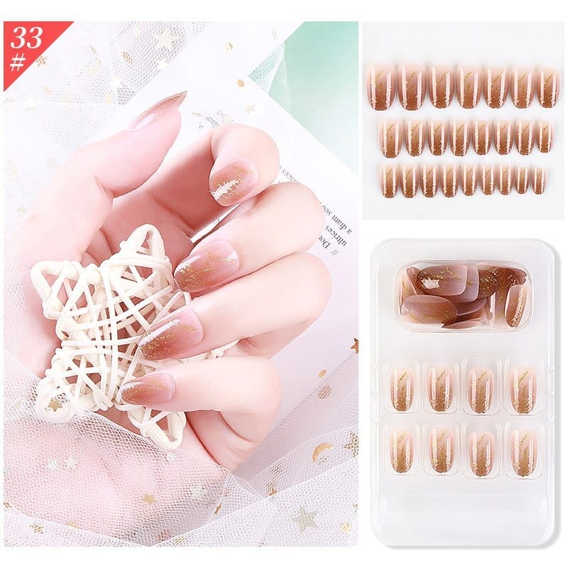 Fake Nails Tips Set Press On Nails With Design Bennys Beauty World