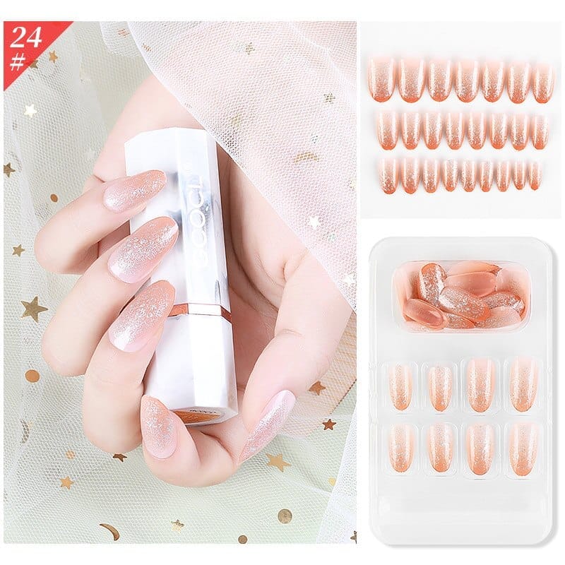 Fake Nails Tips Set Press On Nails With Design Bennys Beauty World