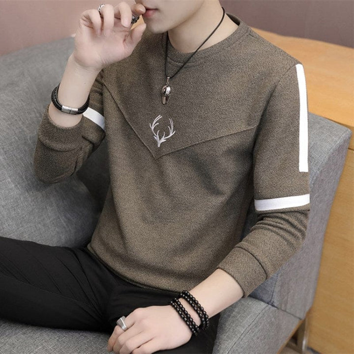 Fall 2021 new round neck long sleeve men Render fleece trend Thin printed fleece BENNYS 