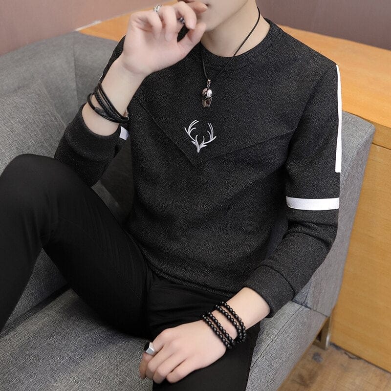 Fall 2021 new round neck long sleeve men Render fleece trend Thin printed fleece BENNYS 