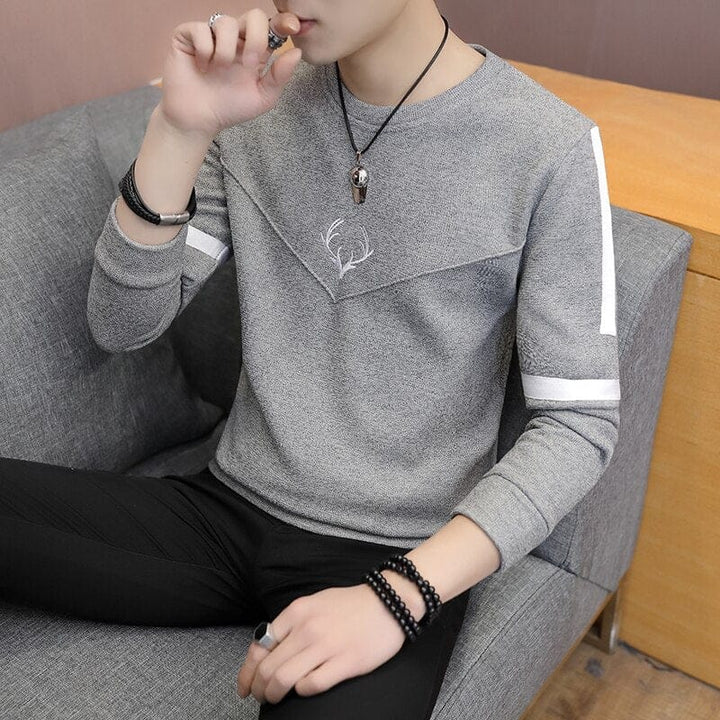 Fall 2021 new round neck long sleeve men Render fleece trend Thin printed fleece BENNYS 