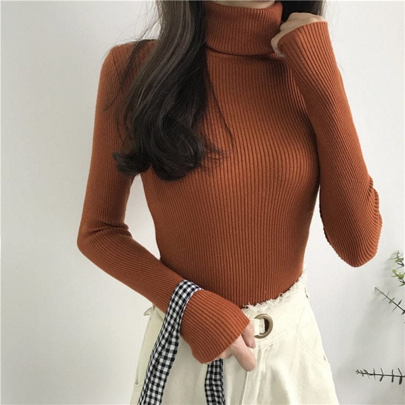 Fall & Winter Thick Sweater Knitted Ribbed Pullover Sweater For Women Bennys Beauty World