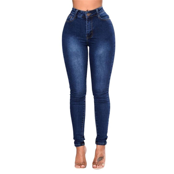 Fall Women Jeans Casual Mid Waist Push Up  Skinny Pants Bennys Beauty World