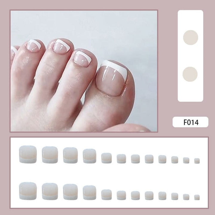 False Toe Nails 24 Pieces With Glue Bennys Beauty World