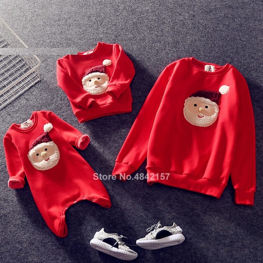 Family Christmas Sweaters Xmas Hoodies Pajamas Warm Santa Claus Sweatshirt Bennys Beauty World