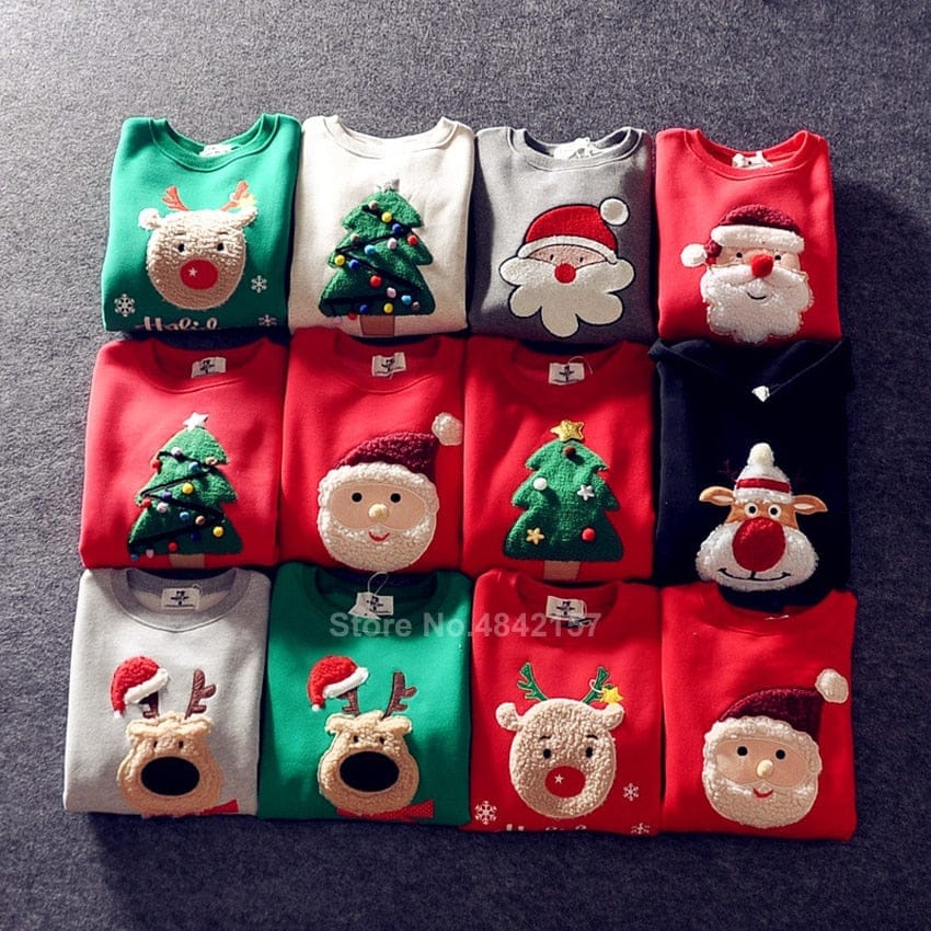 Family Christmas Sweaters Xmas Hoodies Pajamas Warm Santa Claus Sweatshirt Bennys Beauty World