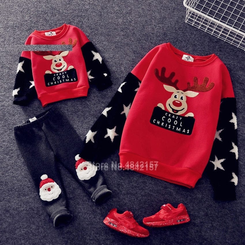 Family Christmas Sweaters Xmas Hoodies Pajamas Warm Santa Claus Sweatshirt Bennys Beauty World