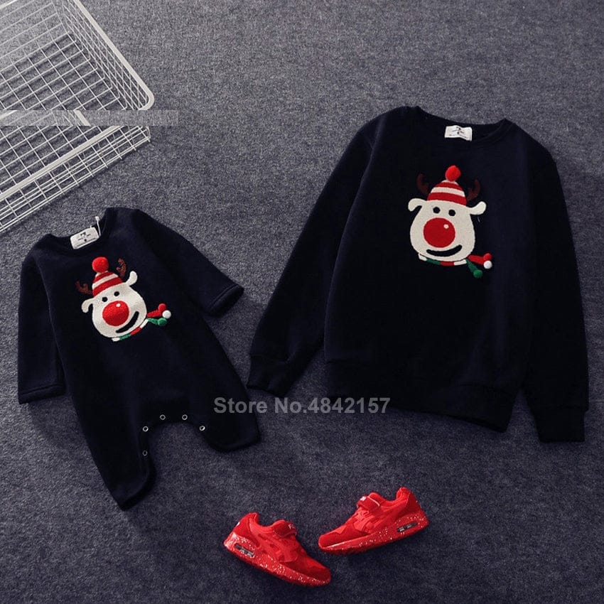 Family Christmas Sweaters Xmas Hoodies Pajamas Warm Santa Claus Sweatshirt Bennys Beauty World