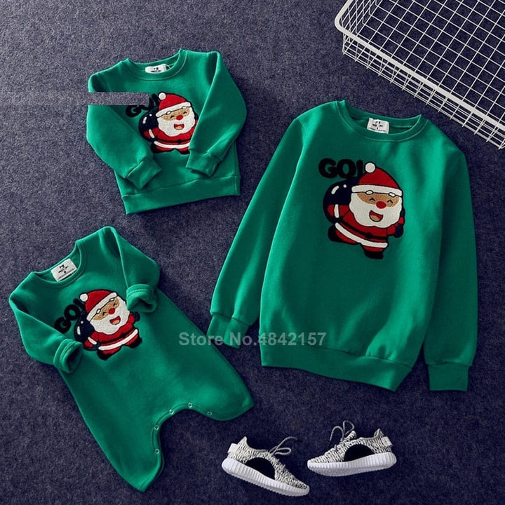 Family Christmas Sweaters Xmas Hoodies Pajamas Warm Santa Claus Sweatshirt Bennys Beauty World