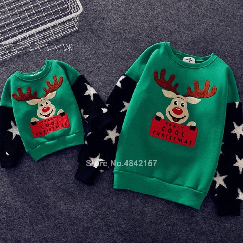 Family Christmas Sweaters Xmas Hoodies Pajamas Warm Santa Claus Sweatshirt Bennys Beauty World